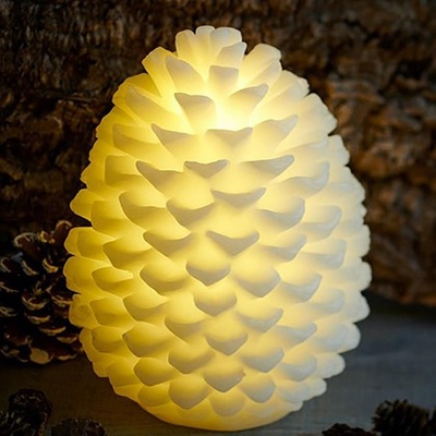 DecoLED LED sviečka vosková šiška 14 x 18,5 cm biela