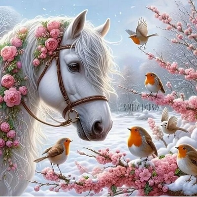 Norimpex Diamantové malování Kůň v zimě 30 x 40 cm – Zbozi.Blesk.cz