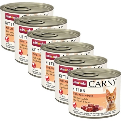 Animonda Carny Kitten teľacie kura a morka 6 x 200 g