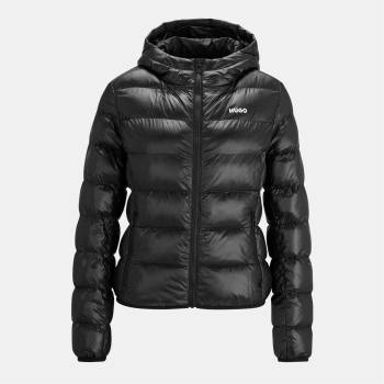 Hugo Яке Hugo Women's Famara Red Down Long Sleeve Hooded Short Puffer Jacket - Black 001
