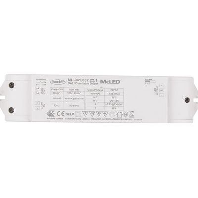 MCLED Zdroj pro LED pásky 50W DC24V/2,08A napájecí IP20 řízení DALI a tlačítko ML-941.002.22.1