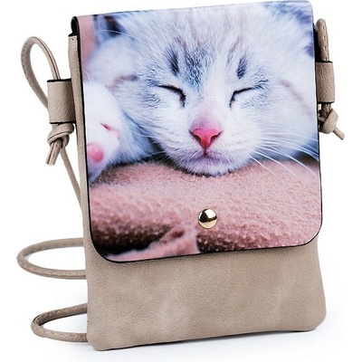 Mačacia mama Crossbody kabelka s bielou mačičkou