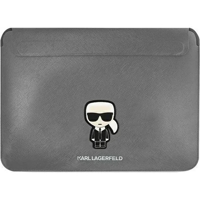 KARL LAGERFELD Калъф за лаптоп/таблет до 13/14"" Karl Lagerfeld Iсonik Karl, Сребрист (KF000900-0)
