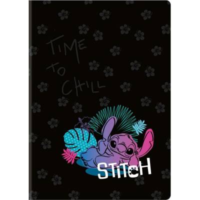 Stitch Sešit A4 black vzor 3 linka balení 6 ks