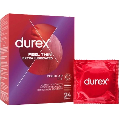 Durex Feel Thin Extra Lubricated - тънки презервативи (24бр. )