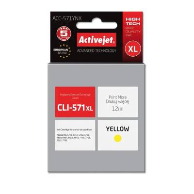 Activejet Мастило Activejet ACC-571YNX (заместител за Canon CLI-571XLY, Supreme, 12 ml, жълто) (ACC-571YNX)