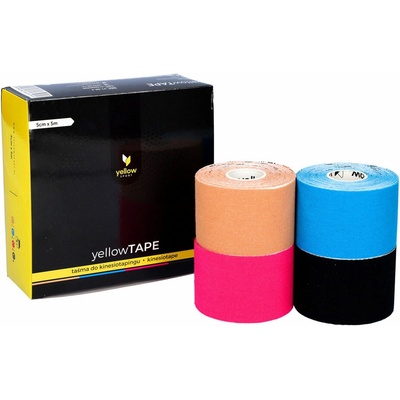 yellowSPORT kineziologický tejp farebný mix 5 cm x 5 m 4 ks
