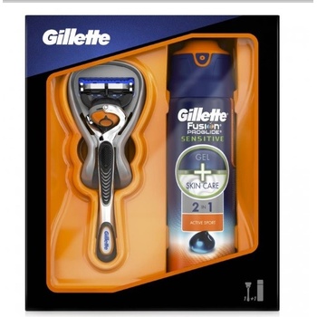 Gillette Fusion ProGlide Flexball holicí strojek + Sensitive gel na holení 170 ml dárková sada