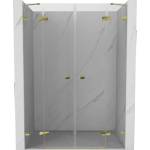 Mexen Lunar Двойка душ кабина с панти 160 см, прозрачна, златна - 834D-160-000-50-00 (834D-160-000-50-00)