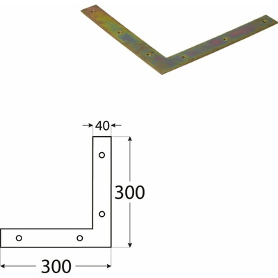 Domax NA montážny rohovník 4 - 300 x 300 x 40 x 4 mm 10 ks