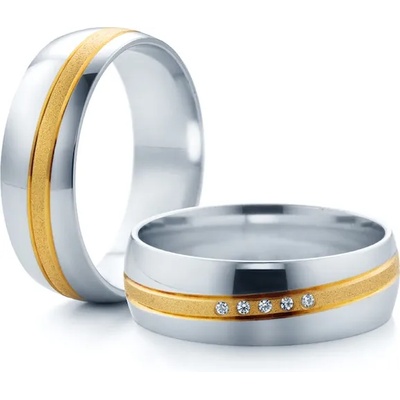 SAVICKI Сватбени халки: двуцветно злато, кръгли. 6 мм