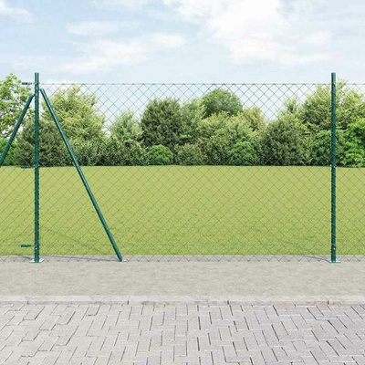 vidaXL Zábradlí s betonovým základem 1,5 x 25 m Ocel potažená PVC