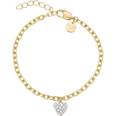 Rosefield Dámský pozlacený náramek s krystaly Chunky Heart JBCHG-J1279