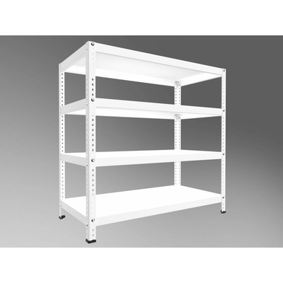 Biedrax Skrutkovaný regál do špajze 45 x 100 x 100 cm, biely, 4 police, nosnosť 150 kg na policu