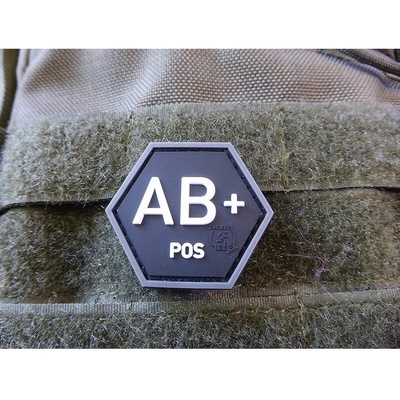 JACKETS TO GO Nášivka hexagon krv AB POS plast ČIERNA SWAT