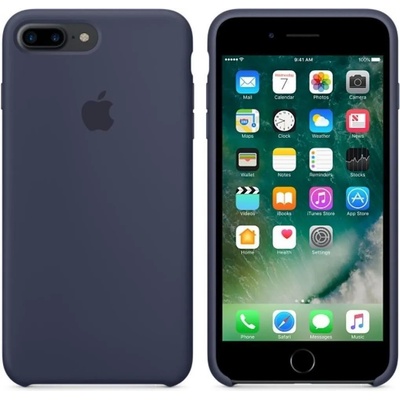 Apple Оригинален Силиконов Калъф за Apple iPhone 8/7 Plus, Silicone Case Mmqu2 Midnight, Син (Mmqu2zm/a)