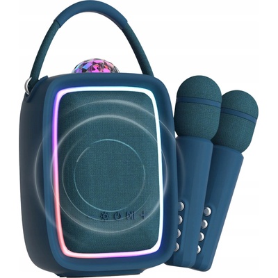 Karaoke set s disco guľou MOB tmavomodrý