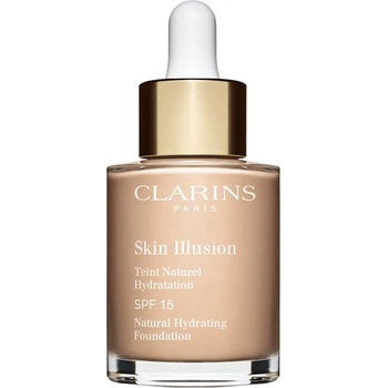 Clarins Skin Illusion Natural Hydrating Foundation озаряващ хидратиращ фон дьо тен SPF 15 цвят 102.5C Porcelain 30ml