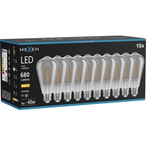 Mexen Vintis 10x LED Филамент Крушка E27, ST64, 8W, Топла - 2700K, 680 lm, димно - L152-E27-0827-70x10 (L152-E27-0827-70x10)