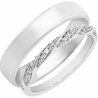 Eppi Eternity prsteň s lab grown diamantmi a pánsky komfortný prsteň Joanne RW43795