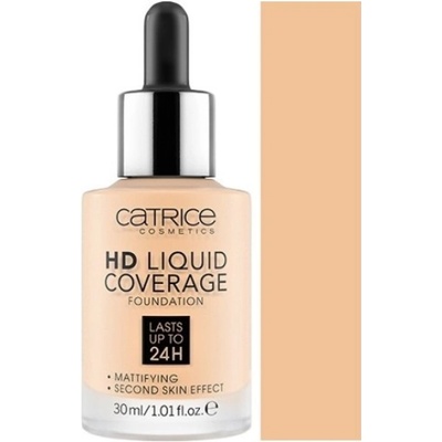 Catrice HD Liquid Coverage Foundation make-up 24 H 002 Porcelain Beige 30 ml