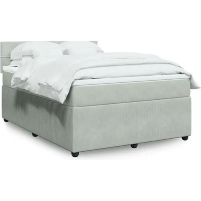 vidaXL 11461.3290082 Boxspring postel s matrací světle šedá samet
