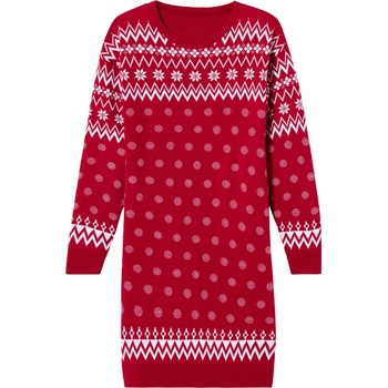 pepperts! dievčenské pletené vianočné šaty (100382224) červená