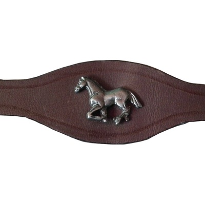 Náramok kožený s retiazkou kôň cválajúci