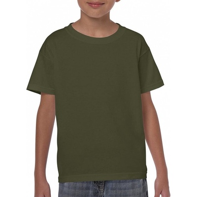 Gildan detské tričko Heavy Vojenská zelená