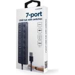 Gembird usb 2.0 hub Превключваем 7 порта, черен uhb-u3p1u2p6p-01 (uhb-u3p1u2p6p-01)