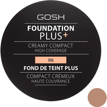 Gosh Foundation Plus Cremy Compact 006 honey 9g компактен крем фон дьо тен 9г