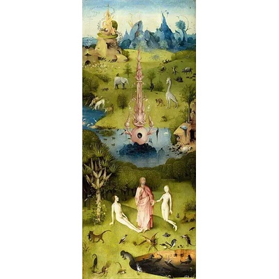 Obrazy - Bosch, Hieronymus: Zahrada pozemských rozkoší - Adam a Eva s Kristem (detail) - reprodukce obrazu