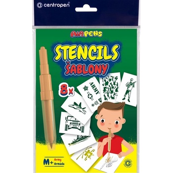 Centropen Šablony A5 Vojsko 8 ks