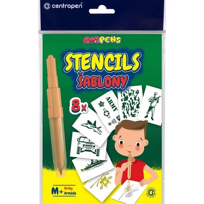 Centropen Šablony A5 Vojsko 8 ks