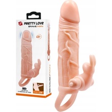 Pretty love TPR Vibračný návlek na penis béžový