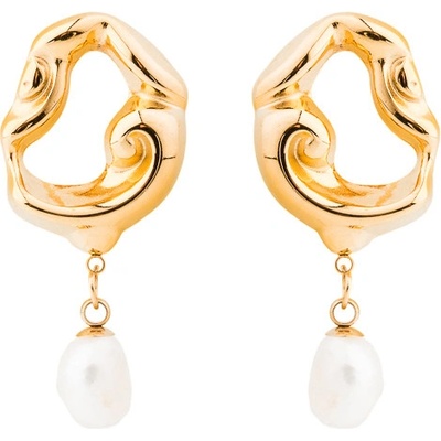 Franco Bene Pozlacené náušnice s přívěskem perly 1031