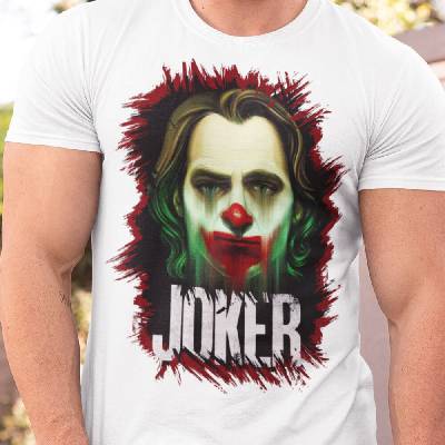 Tričko s potlačou Joker 3 biela
