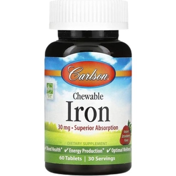 Image 1 of Carlson Labs Chewable Iron 30 mg [60 Дъвчащи таблетки] Ягода