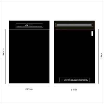 Poštovní recyklovaná plastová obálka s klopou 22.9x30.5cm černá