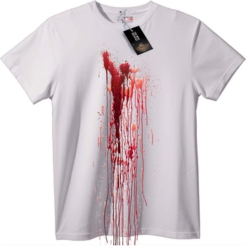 NOONEBRAND Тениска Червен Разплиск Изкуство - 2XL, White