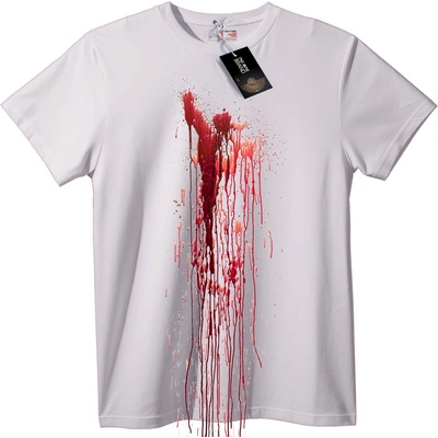 NOONEBRAND Тениска Червен Разплиск Изкуство - 2XL, White