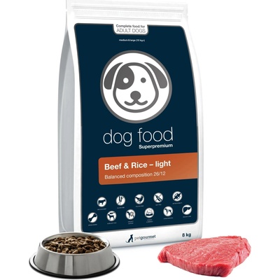 PetGourmet Superprémiové krmivo pro větší psy LIGHT hovězí 8 kg