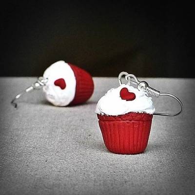 Prosperk Sladké náušnice Red velvet cupcakes S0351