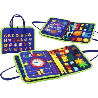 mamido Senzorický vzdělávací kufřík z filcu modrý