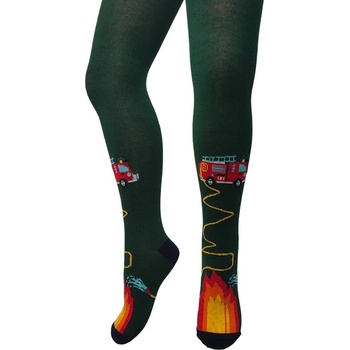 detské pančuchy chlapec zelené hasičské auto