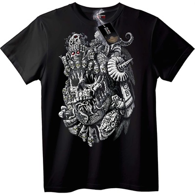 NOONEBRAND Тениска Сливане на черепи - S, Black