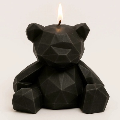 Svíčkománie3D Low-poly méďa černá 55 g