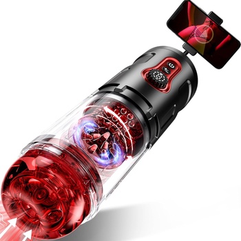 SuperLove 3in1 Thrusting Rotating & Vibrating Masturbator with Phone Holder