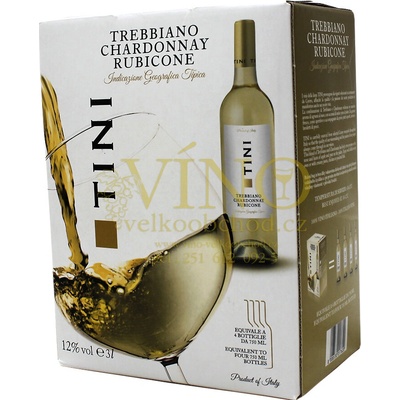 Tini Trebbiano Chardonnay Rubicone suché bílé 13% I.G.T. 3 l BIB (karton)