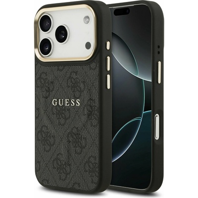GUESS PU Leather 4G Gold Frame MagSafe Задний Чехол за iPhone 17 Pro Black Guess | Cheren | МЪЖЕ | UNI